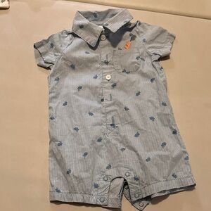 Carters Easter Striped Bunny Romper 6m